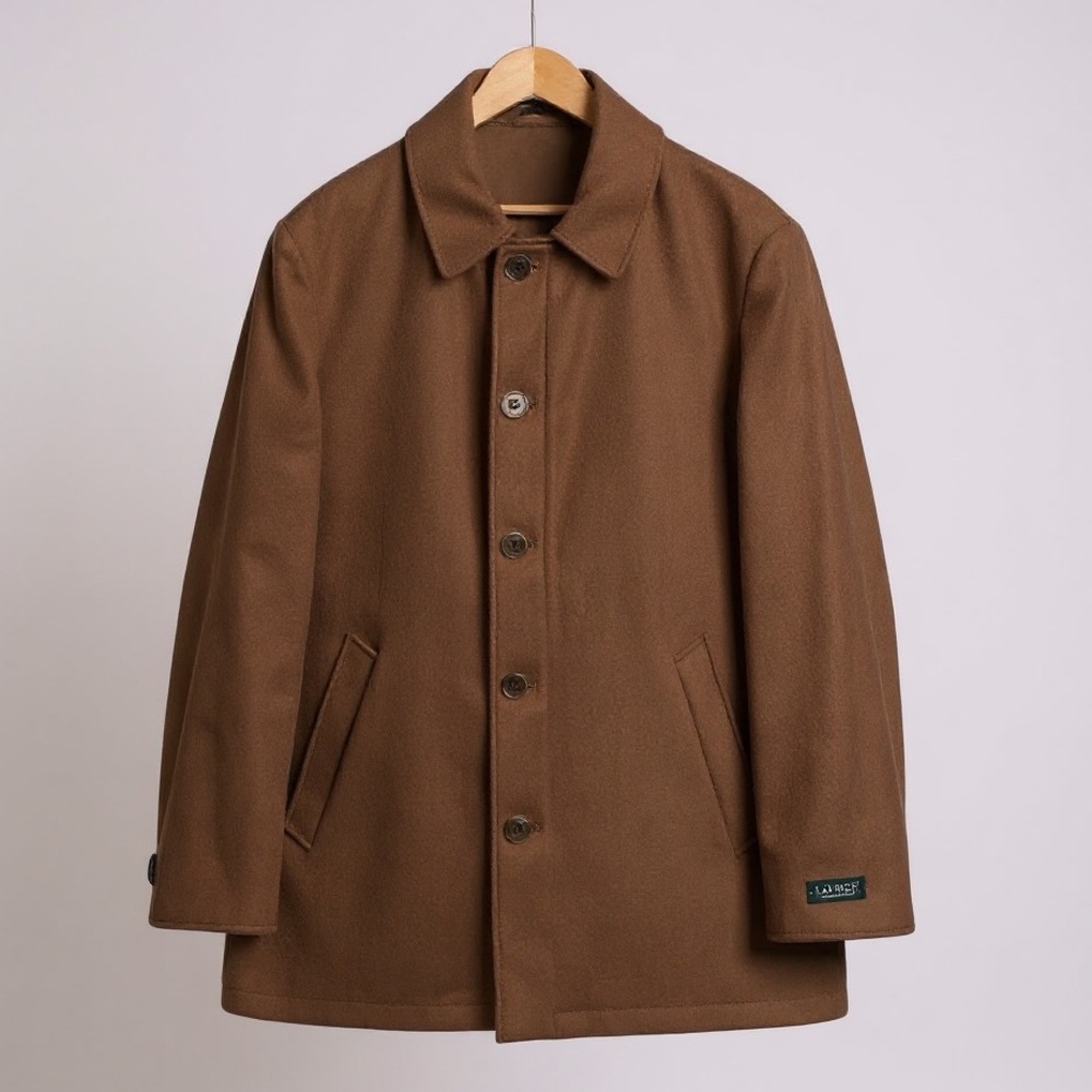 Lauren Ralph Lauren Men’s Tan Wool Blend Pea  Coat